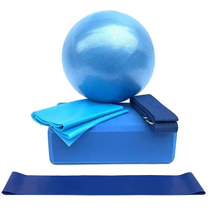 25cm Yoga Ball Set with Resistance Bands and Blocks