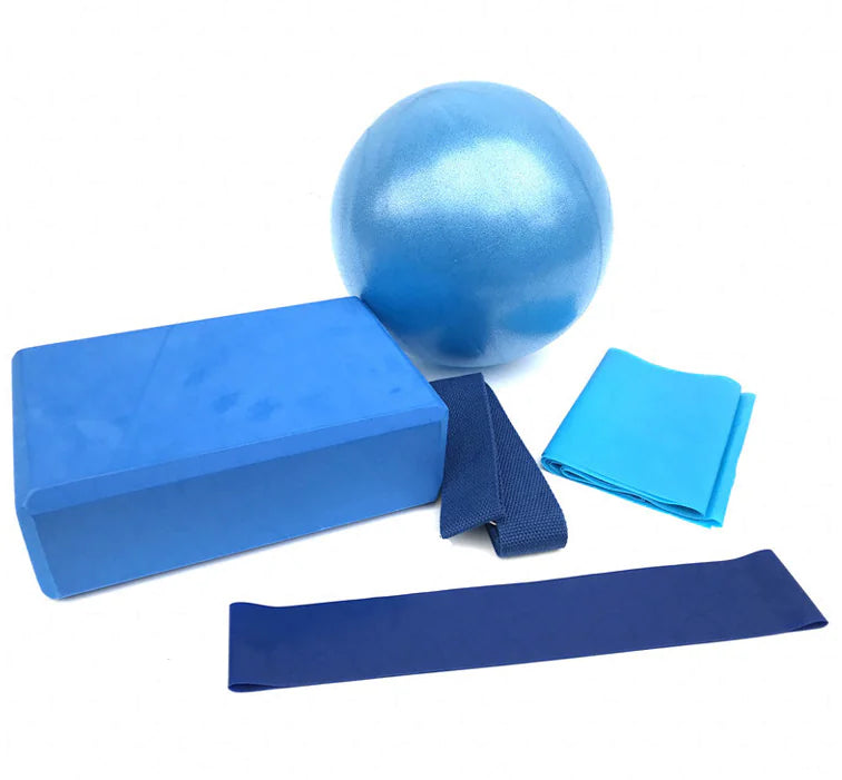 25cm Yoga Ball Set with Resistance Bands and Blocks