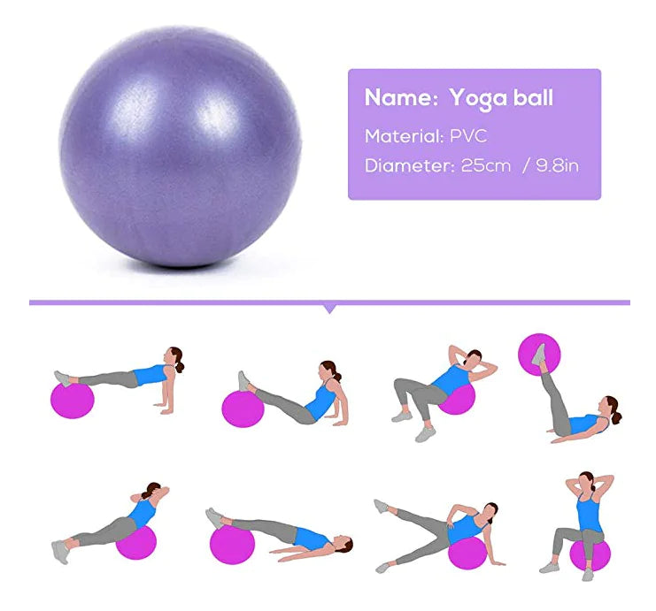 25cm Yoga Ball Set with Resistance Bands and Blocks